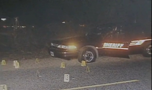 Deputy Dinkheller's patrol car after the gunfight.